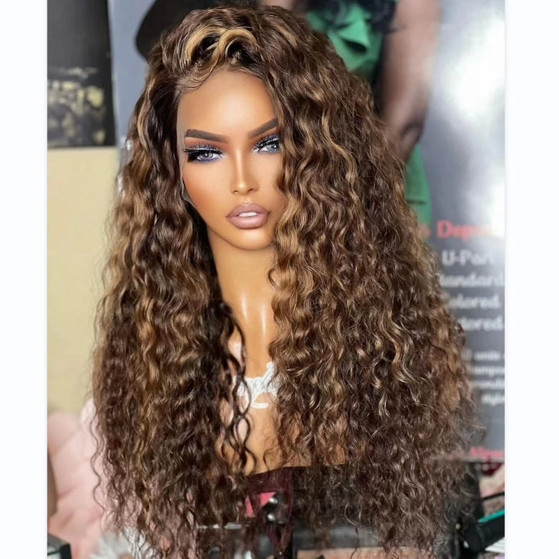 Peruca Lace Frontal HD Cacheada Honey Blonde – Aurora