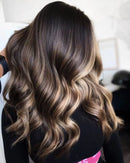 Peruca Lace Frontal Body Wave Castanho com Luzes – Elena