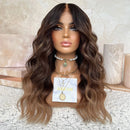 Peruca Lace Frontal Body Wave Castanho com Luzes – Elena