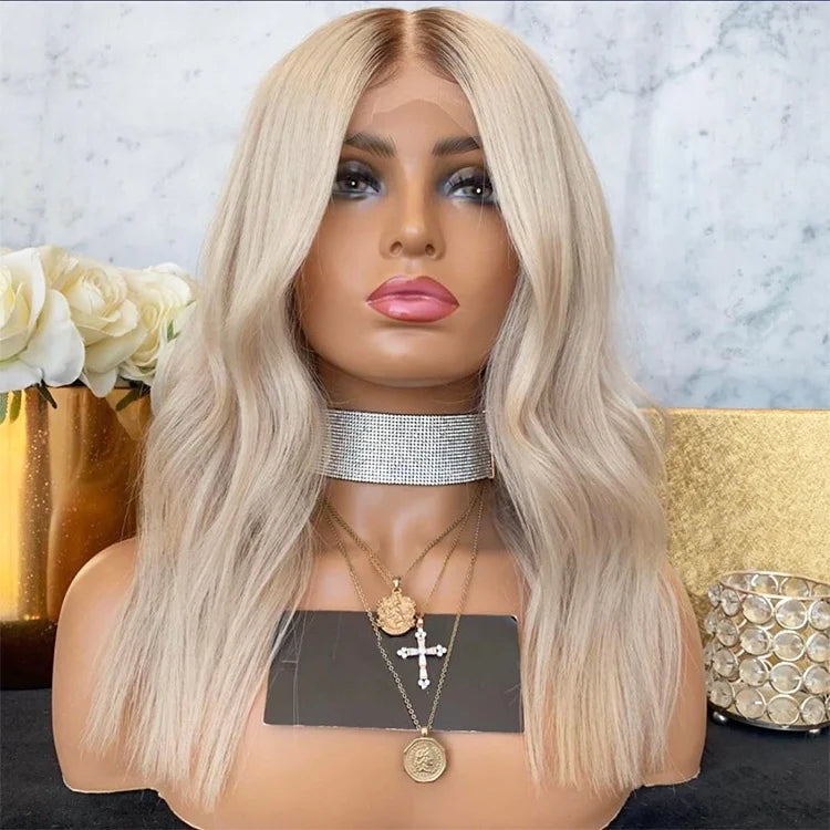 Peruca Lace Closure Ombre Brown Low Wave Bob – Amélie