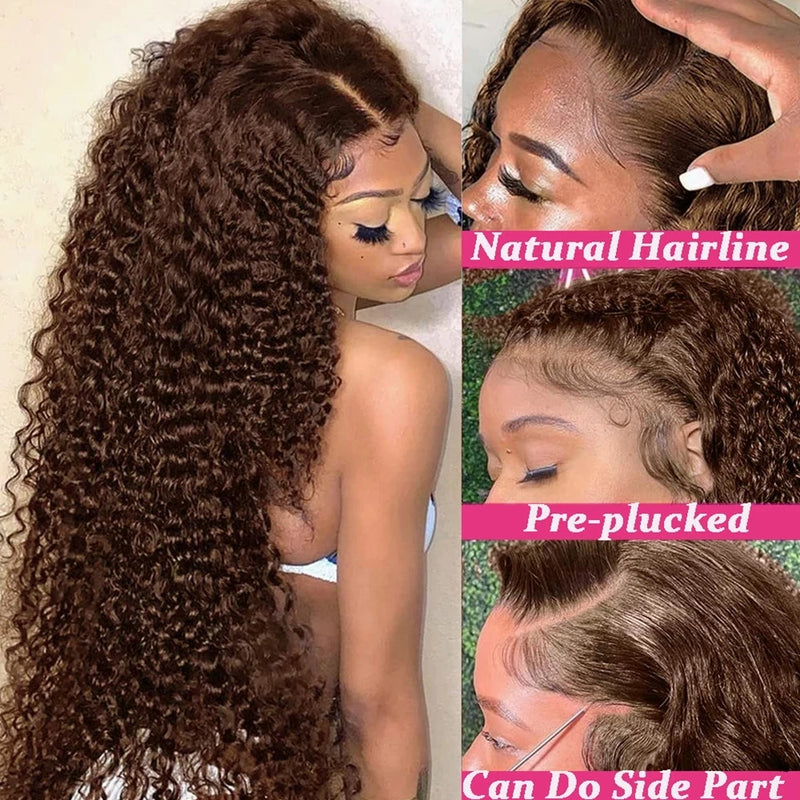 Glueless Lace Closure HD Cacheada Castanho Chocolate – Helena