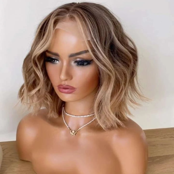 Peruca Lace Closure Ombre Brown Low Wave Bob – Amélie