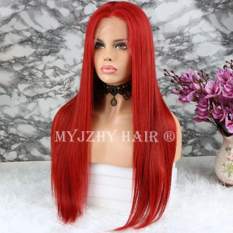 Peruca Lace Frontal Longa Lisa Vermelha – Isadora