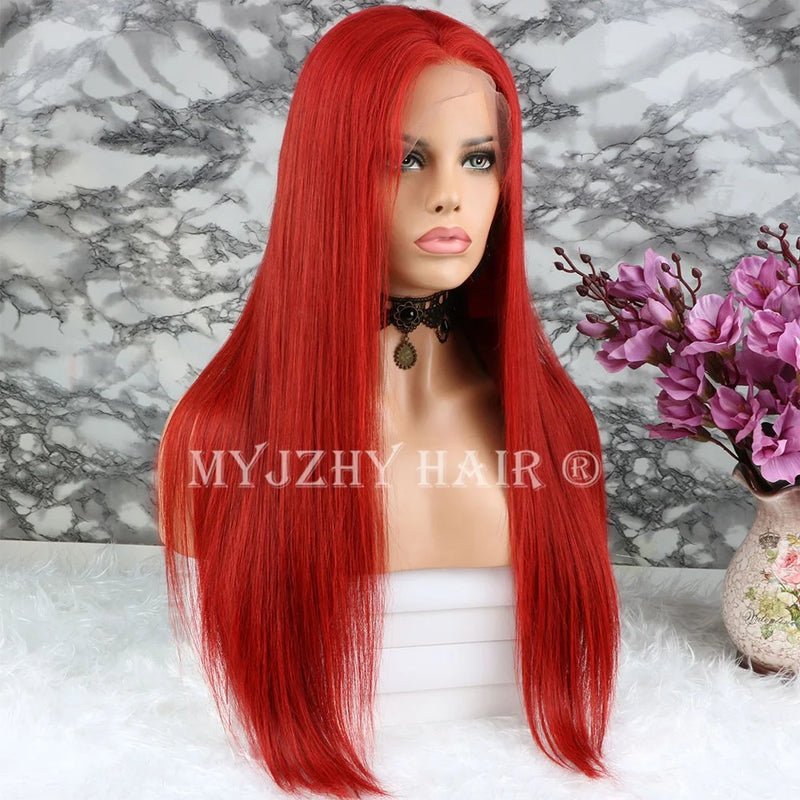 Peruca Lace Frontal Longa Lisa Vermelha – Isadora