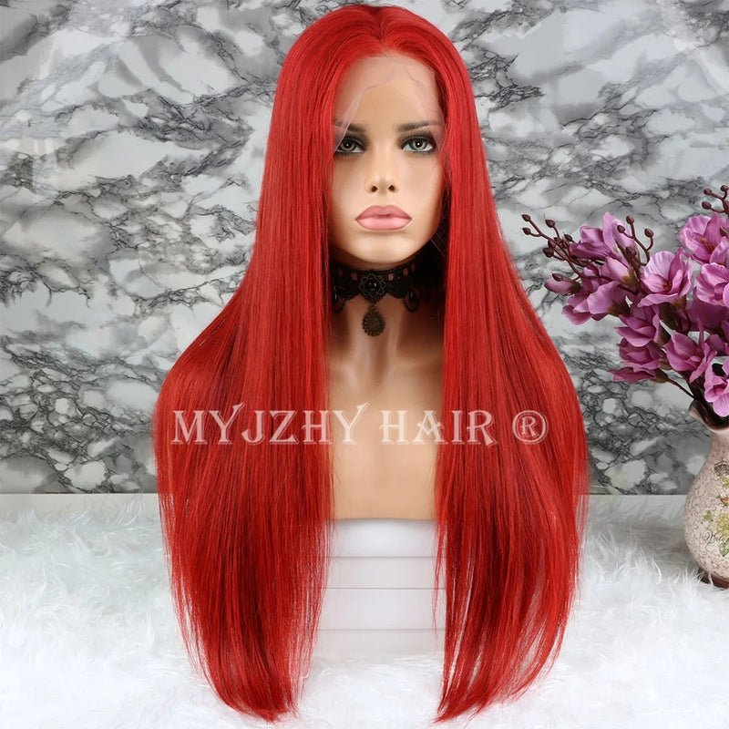 Peruca Lace Frontal Longa Lisa Vermelha – Isadora