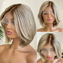 Lace Wig Ombre Blonde Pixie Bob – Naturalidade em HD Transparente