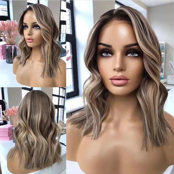 Peruca Lace Closure Ombre Brown Low Wave Bob – Amélie