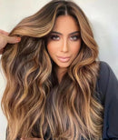 Peruca Lace Frontal Body Wave Castanho com Luzes – Elena