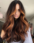 Peruca Lace Frontal Body Wave Castanho com Luzes – Elena