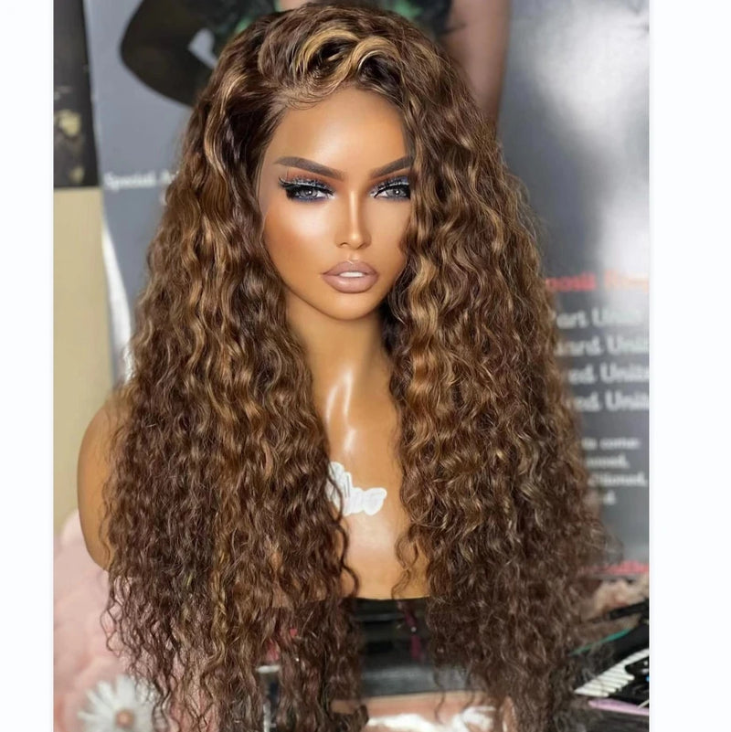 Peruca Lace Frontal HD Cacheada Honey Blonde – Aurora
