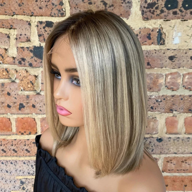 Lace Wig Ombre Blonde Pixie Bob – Naturalidade em HD Transparente
