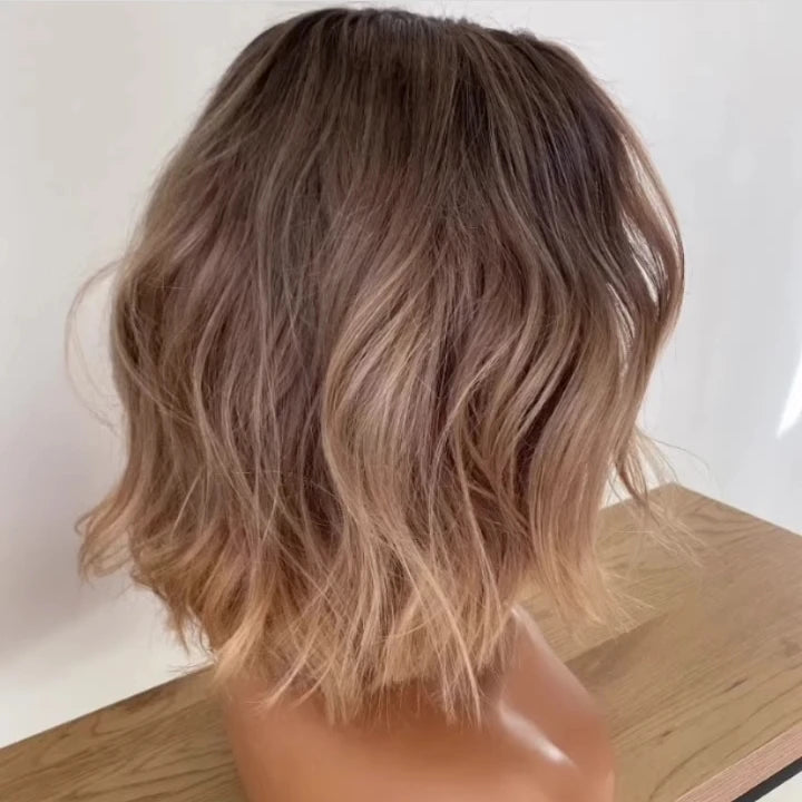 Peruca Lace Closure Ombre Brown Low Wave Bob – Amélie