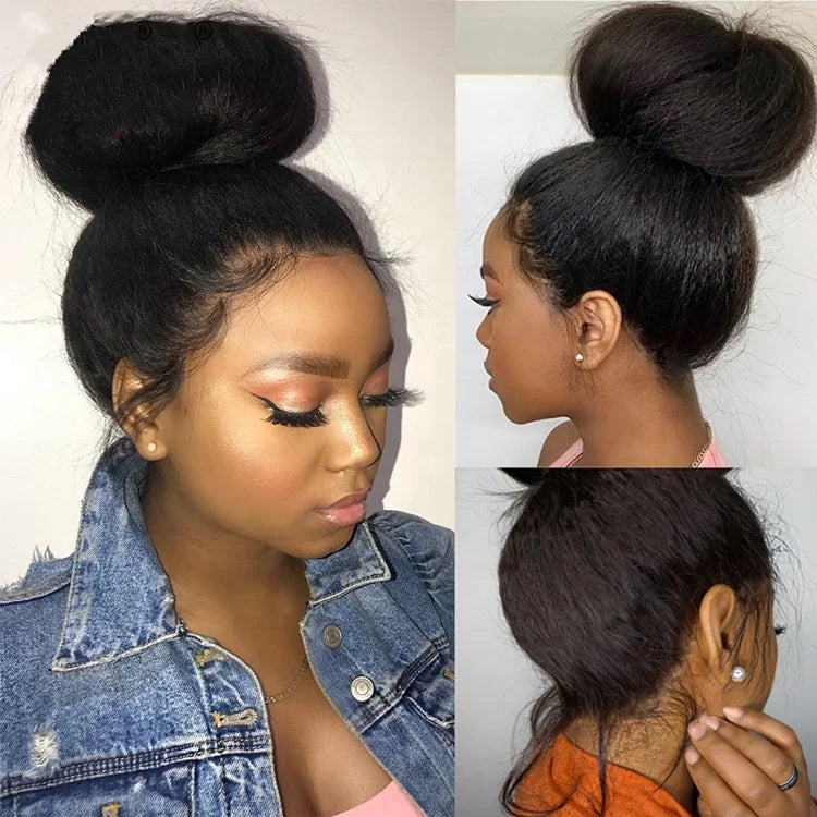 Peruca 360° Lace Yaki Braided Bun – Raw Indian Virgin Hair