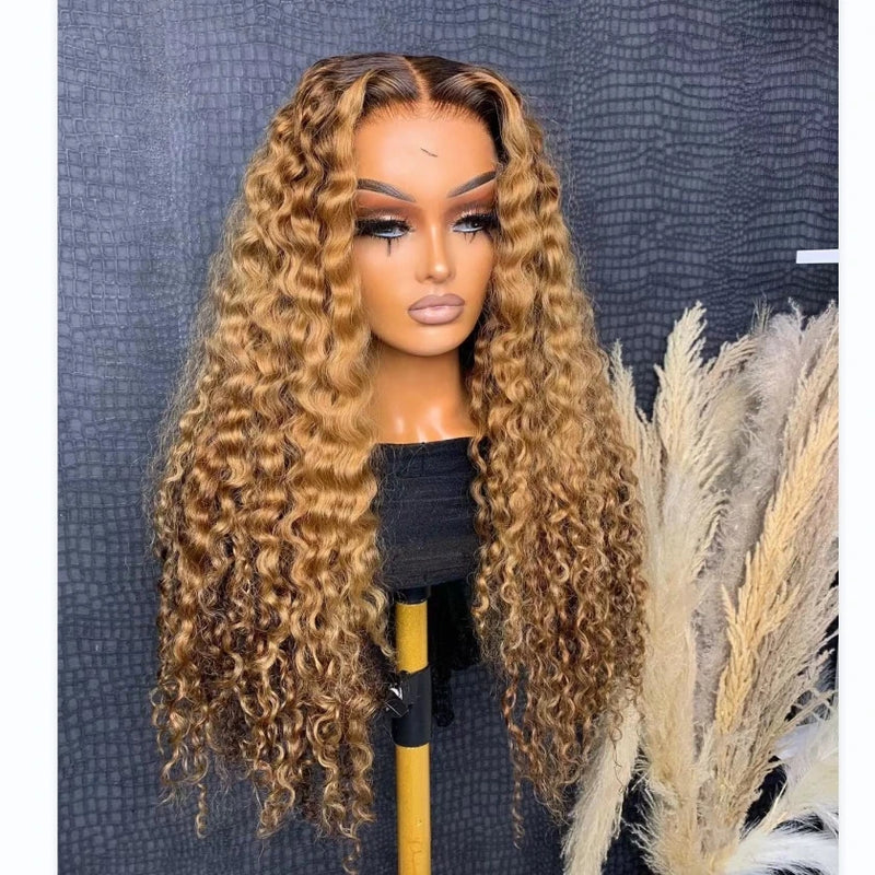 Peruca Lace Frontal HD Cacheada Honey Blonde – Aurora