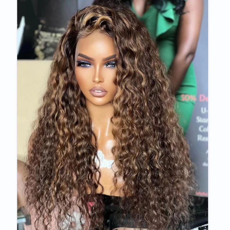 Peruca Lace Frontal HD Cacheada Honey Blonde – Aurora