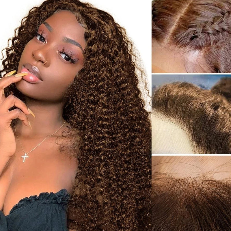 Glueless Lace Closure HD Cacheada Castanho Chocolate – Helena