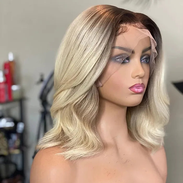 Peruca Lace Closure Ombre Brown Low Wave Bob – Amélie