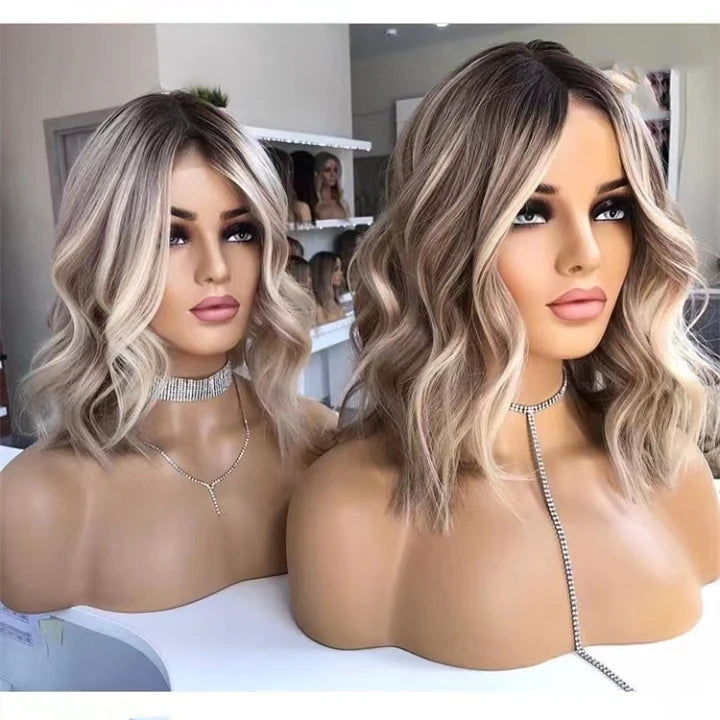 Peruca Lace Closure Ombre Brown Low Wave Bob – Amélie